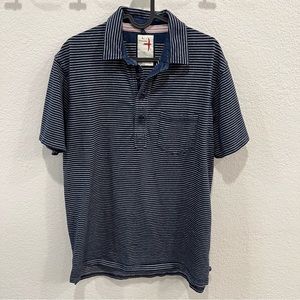 Relwen Navy Striped Polo Shirt